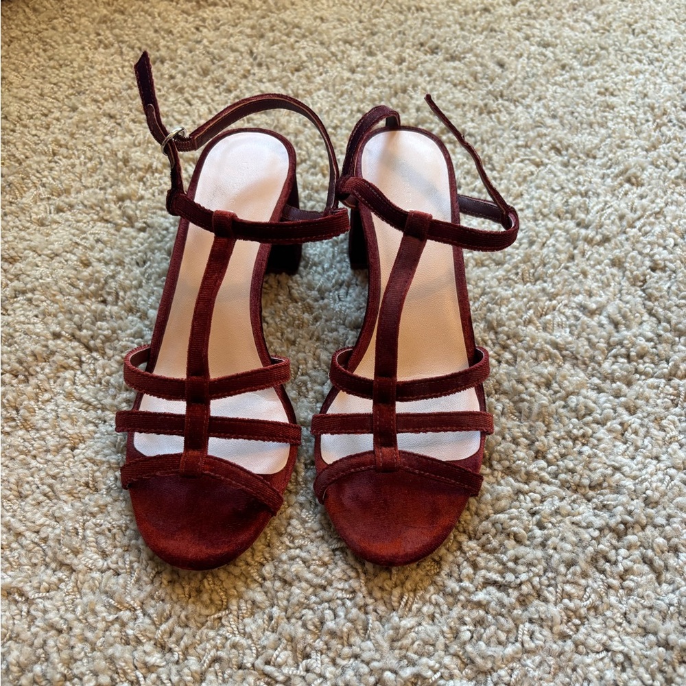 Elegant Burgundy Strappy Sandals